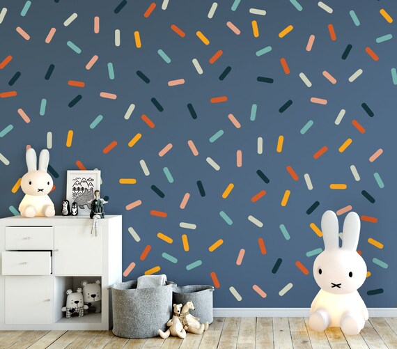 Confetti Wall Decal Set. Self adhesive, repositionable and removable fabric.