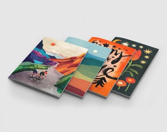 Set of 4 blank A6 size Notebooks by Durido. Printed on 100% recycled paper.
