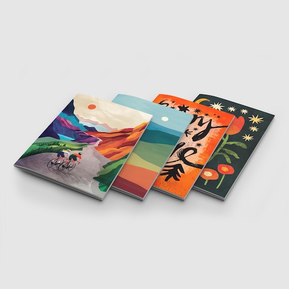 Set of 4 blank A6 size Notebooks by Durido. Printed on 100% recycled paper.