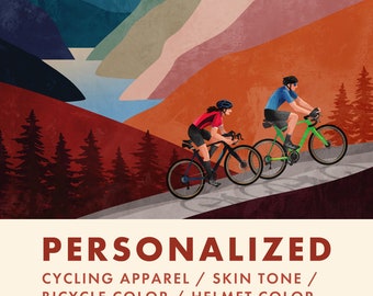 Personalized Cycling Art Print: Gift for Cyclists