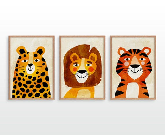 Set of three nursery art prints. Beautiful decoration for your home.