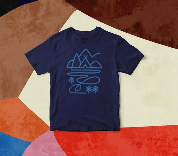 Kids T-shirt. Camping out. Screen printed with water based ink.