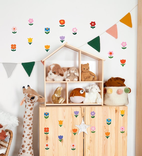 Colourful Flowers: Original Art, Removable, Self-Adhesive wall decals