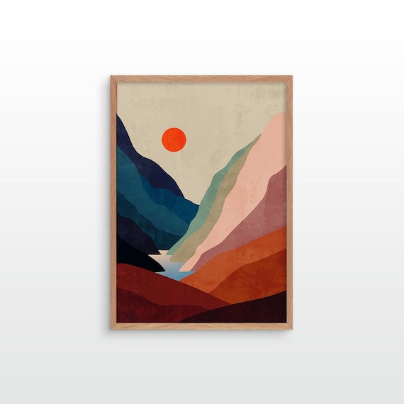 Landscape art print. Beautiful Mountains. Ideal print for decorating your home or office.