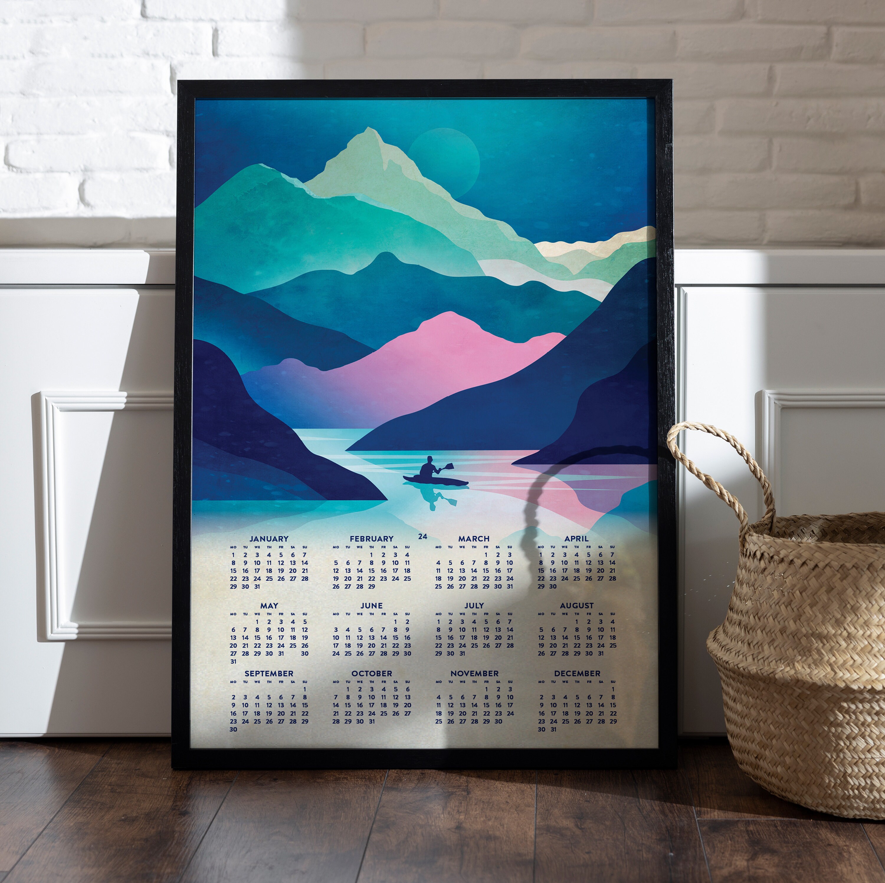 2024 Peaceful Mountain river Wall decor for your home or office.