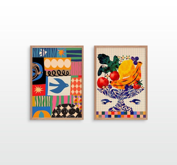 Vibrant Eclectic Gallery Wall Set | Modern Art Prints for your home