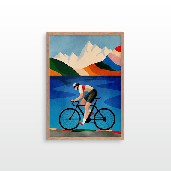 Cycling print. Great gift for cyclists.