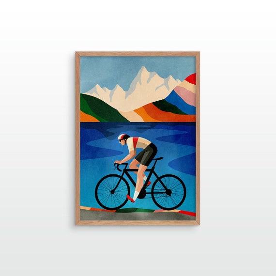 Cycling print. Great gift for cyclists.