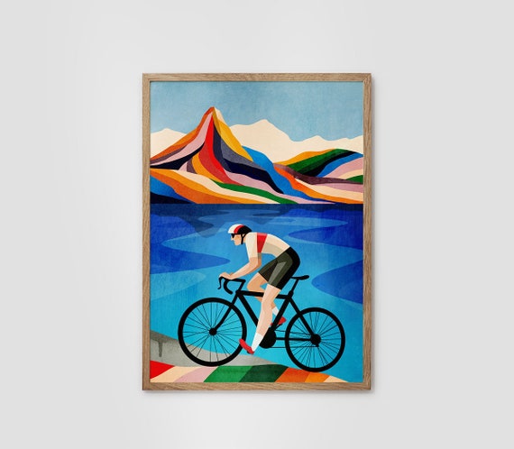 Cycling print. Ideal print for decorating your living room or office.