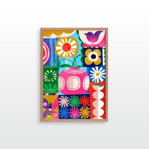 Flowers art print. Perfect decor for your home or office. Rich colors will brighten up any wall.