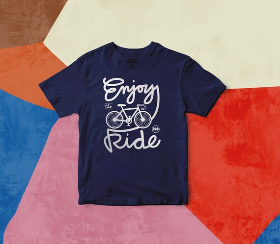 Kids T-shirt. Enjoy the ride. Screen printed with water based ink.