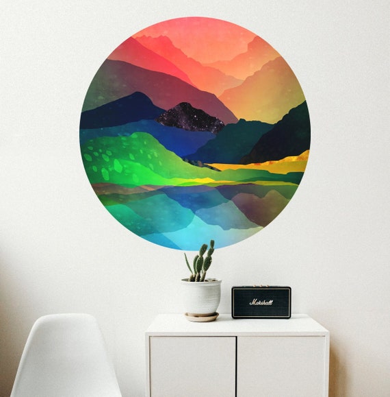 Mountains wall decal. Self adhesive, repositionable and removable fabric. Perfect decoration for your wall. PVC free fabric stickers.