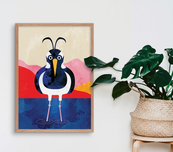 The Northern lapwing. Beautiful archival print for your wall.