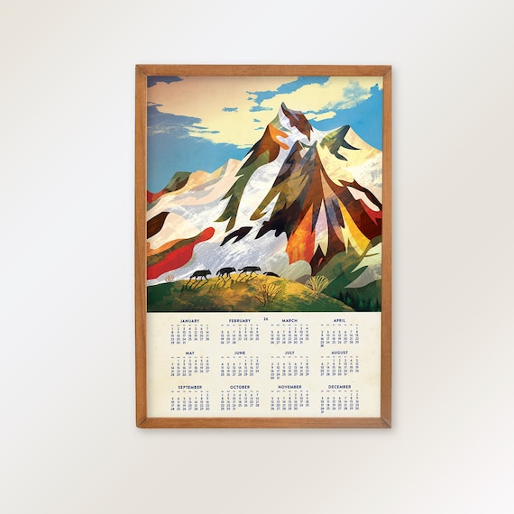 2026 wall calendar. A pack of wolves high in the mountains. Wall decor for your home or office.