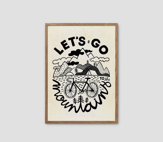 Bicycle art print. Outdoor art print. Cyclist's poster.