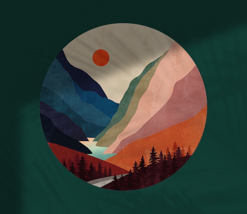 Mountain River Wall Decal. Self Adhesive Repositionable and Etsy