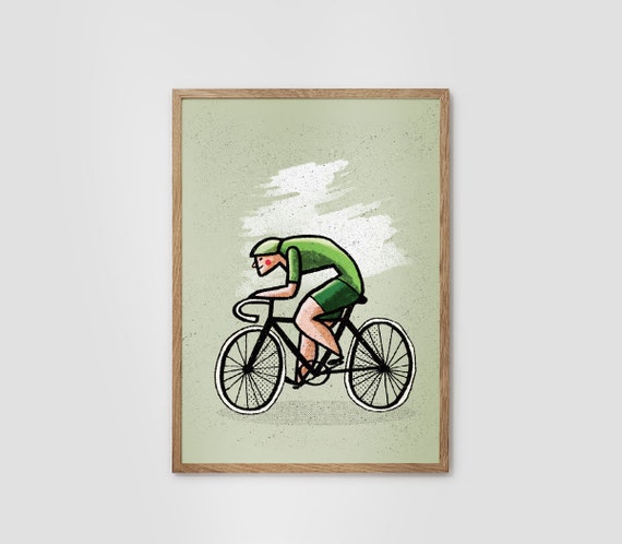 Cycling print. Inspirational print. Bicycle art print for those who are in love with cycling.