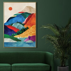 Mountain Art Print. Lake and Mountains Art Print. - Etsy