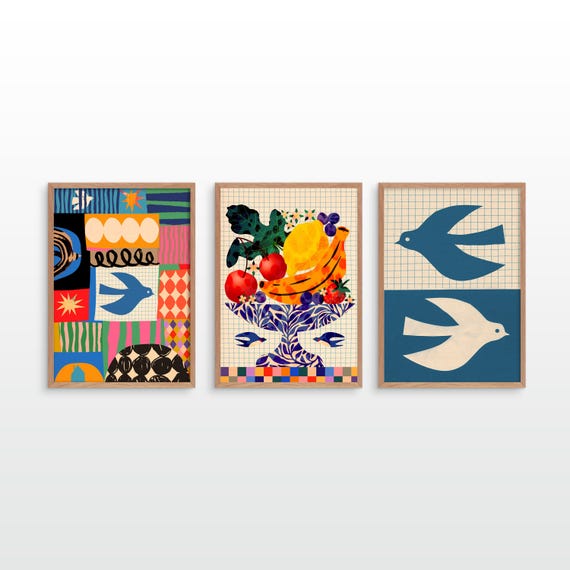 Spring Summer Fine Art Prints Set. Wall art decoration for your home.