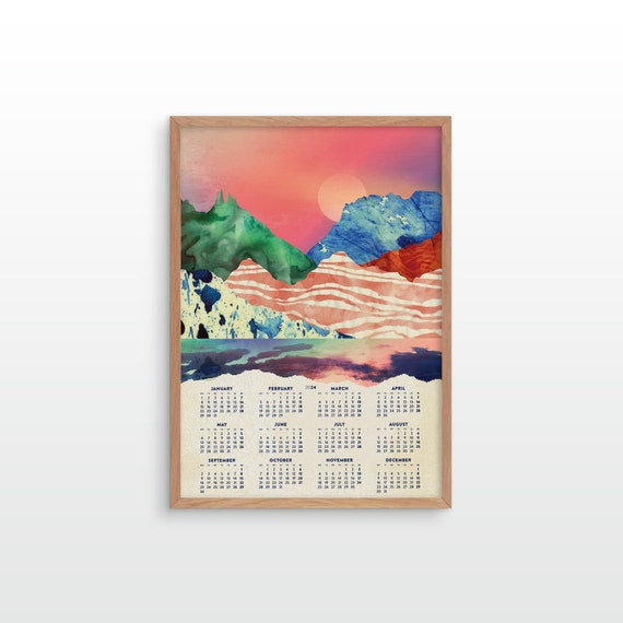 2024 Pink sky. Winter sunset-Wall calendar for your home or office.