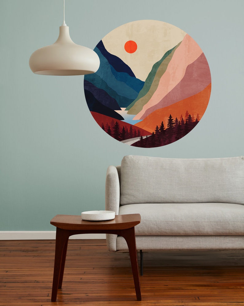 Mountain River Wall Decal. Self Adhesive Repositionable and Etsy