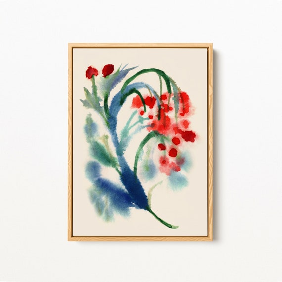 Winter Flowers art print. Illustration print. Home decor with flower motiv.