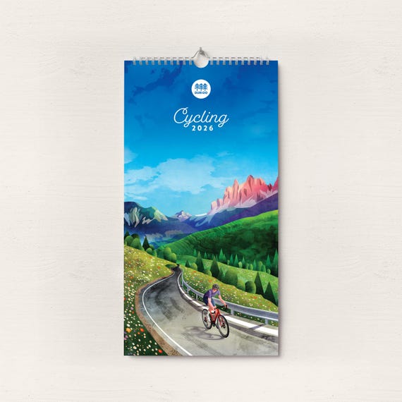 Cycling 2026 Wall Calendar: Original Art Illustrations