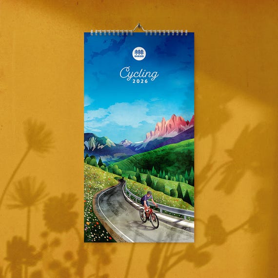 2026 Cycling Wall Calendar: Original Art Illustrations