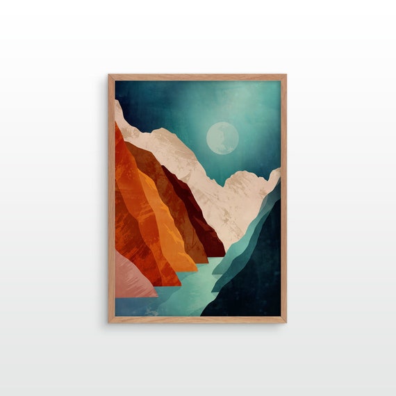 Canyon Mountain landscape art print. Great gift for a hiker.