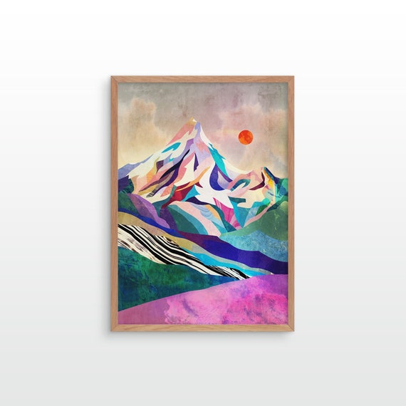 Landscape art print. Beautiful mountain art print.