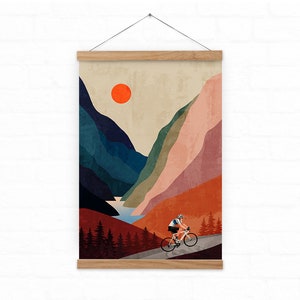 Cycling art print. Couple Cycling. Great gift for cyclists couple. image 10