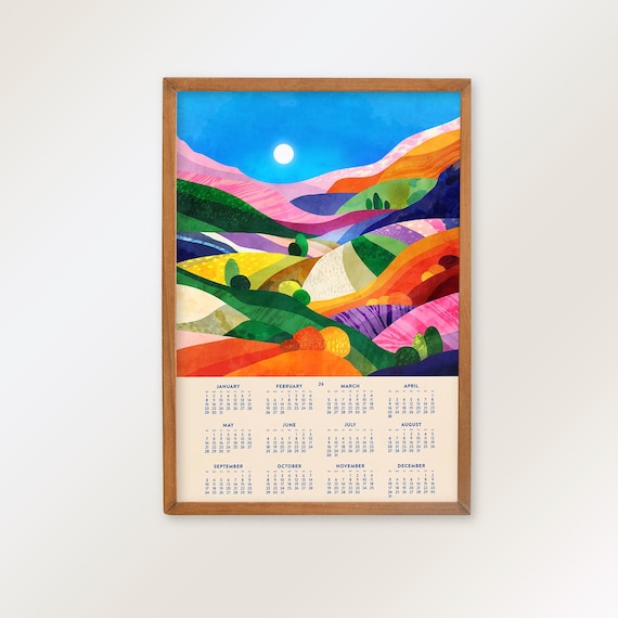 Colorful hills 2026 wall calendar.