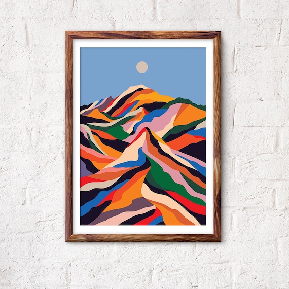 55 x 75 cm / 21.7 x 29.5 inch. Large size mountain art print.