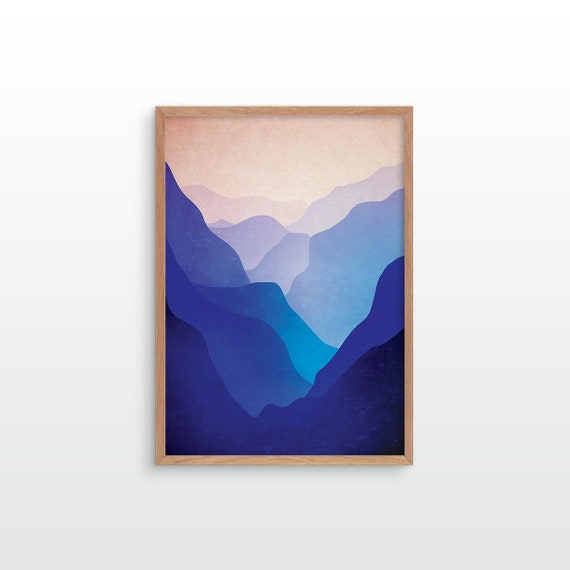 Landscape art print. Mountain print for your home or office.