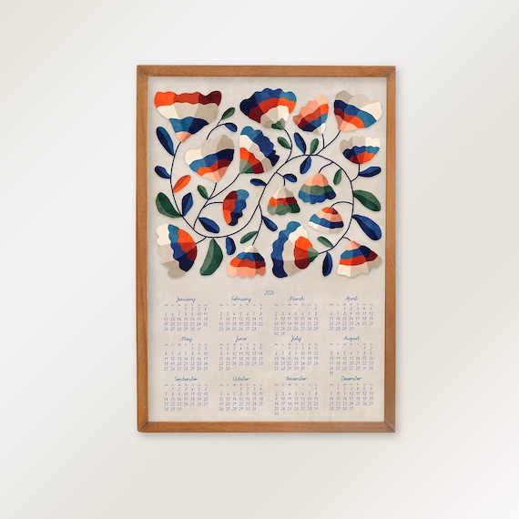 Floral Folk 2026 wall calendar.