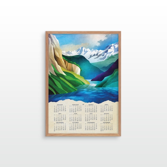 2024 Alpine Lake calendar. Wall decor for your home or office.