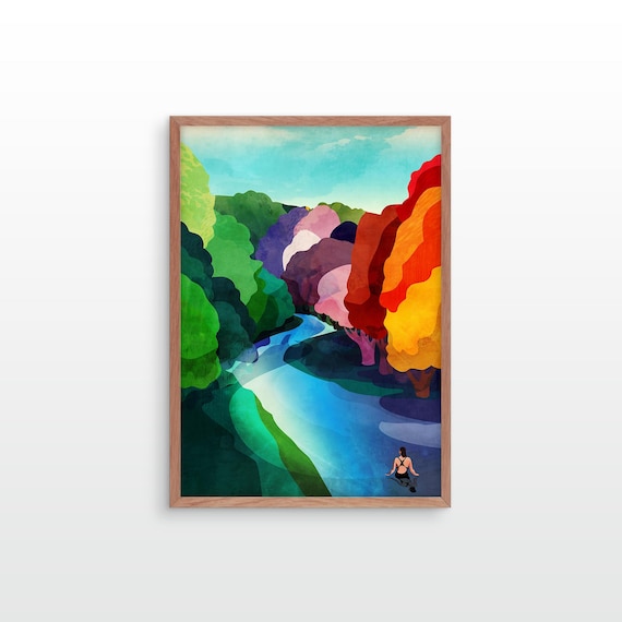 Wild swimming Art Print: Decor for nature lovers