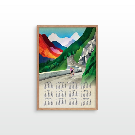 2024 Cycling in the mountains. Wall decor for your home or office.