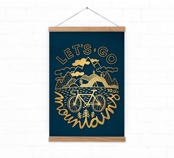 Cycling print. Inspirational print. Bicycle art print.