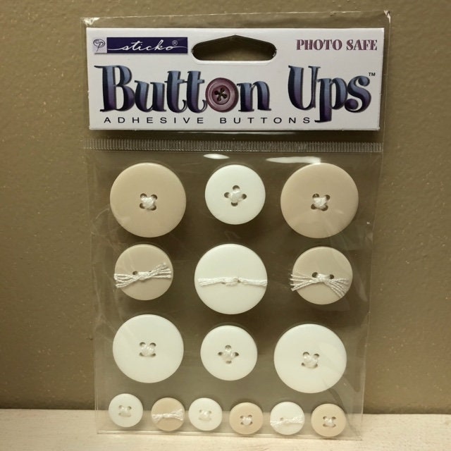 STICKO Button Ups Adhesive BUTTONS White / Beige