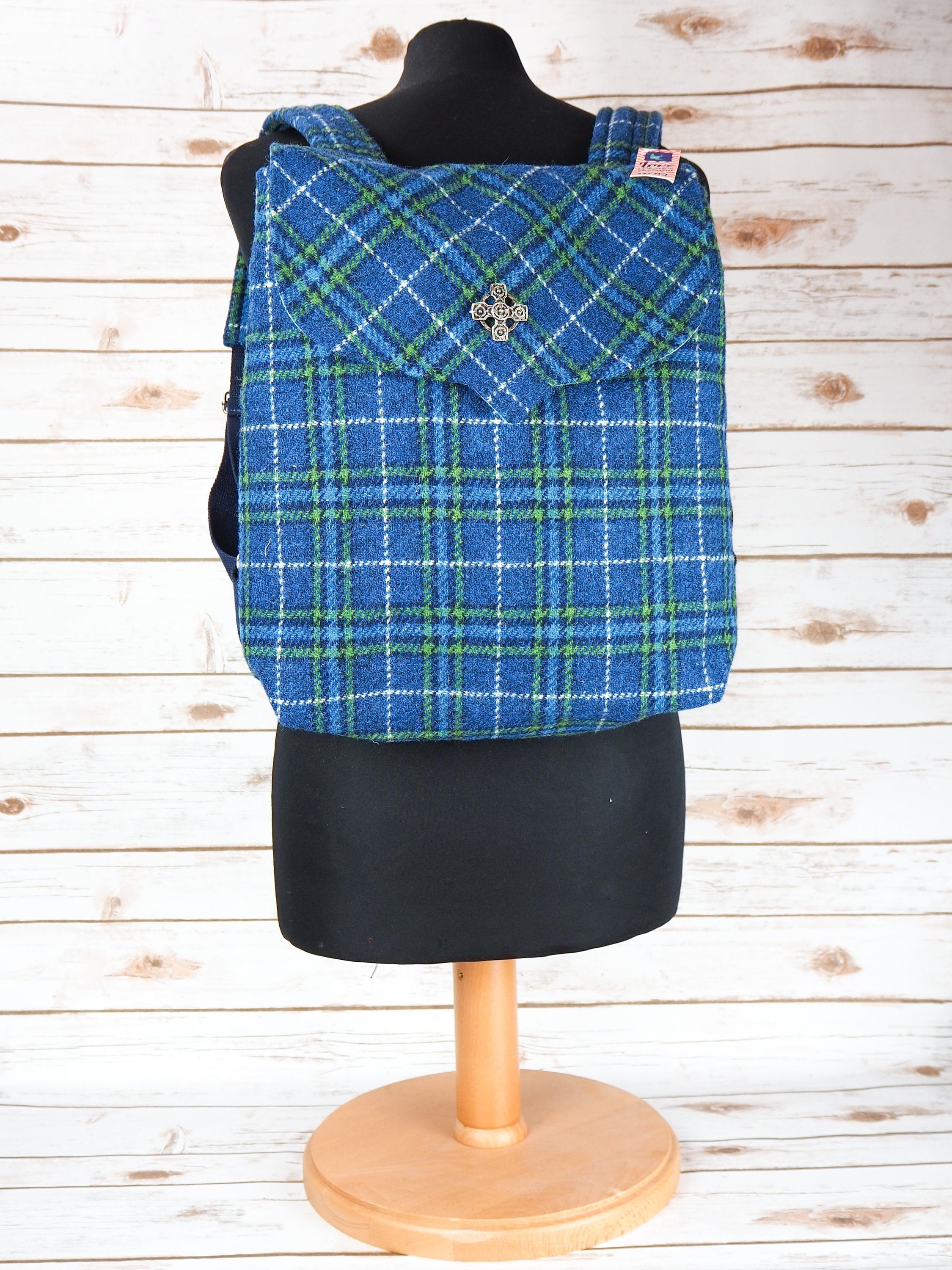 Red And Blue Plaid Tartan Backpack