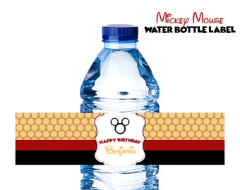 Mickey Mouse - etiqueta de la botella de agua - para imprimir