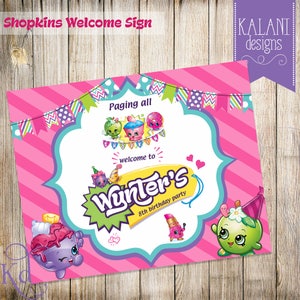 Shopkins Geburtstag Partei willkommen Zeichen-druckbare