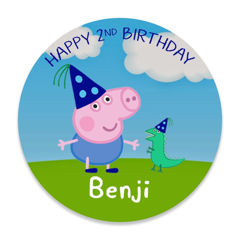 George Pig Birthday Party Cupcake Topper/Tag Printable | Etsy