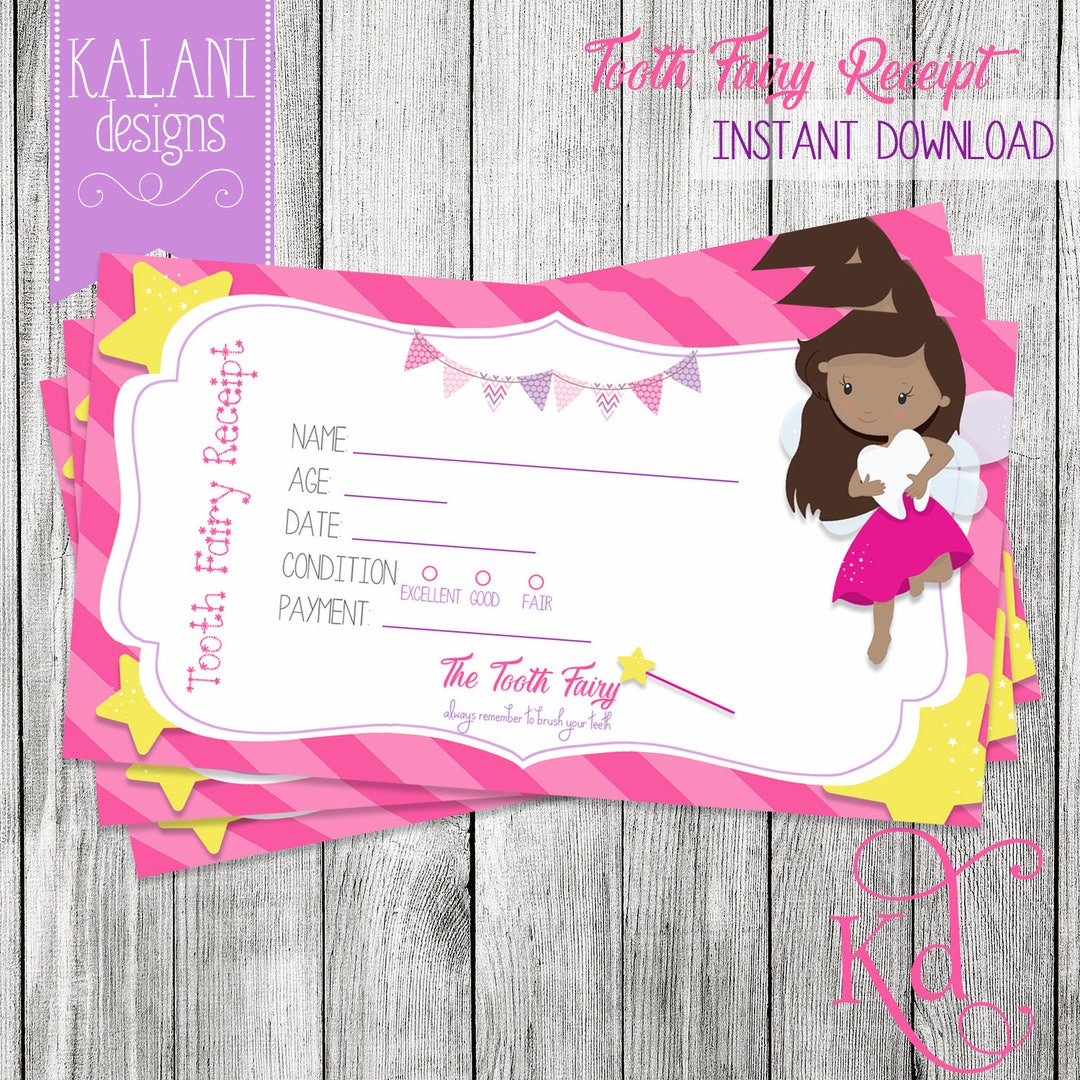 Tooth Fairy Receipt Printable Instant Download Etsy Tooth Fairy Receipt Printable Instant Download Etsy