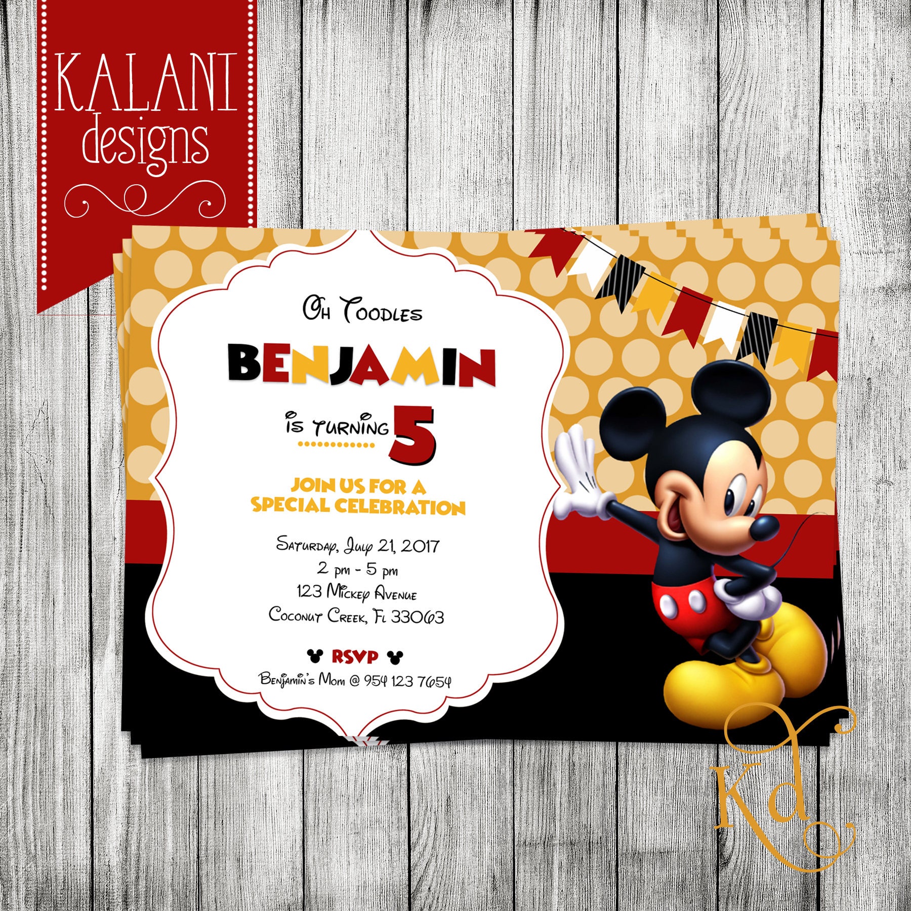Invitan a fiesta cumpleaños Mickey Mouse - imprimible - Etsy México, image size:1800x1800