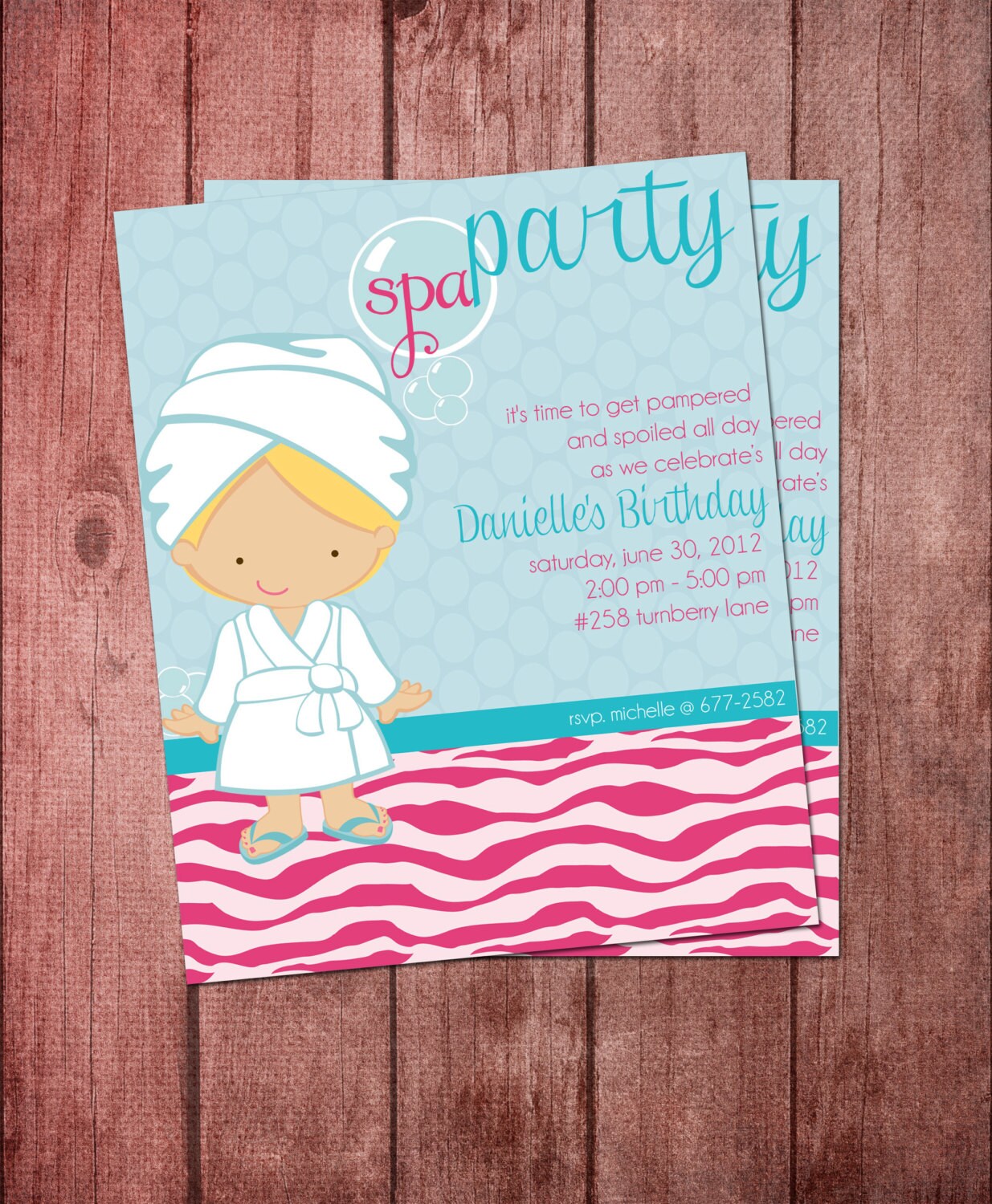 Girls Spa Party Invitation - Printable - Etsy