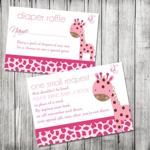 Giraffe Baby Shower - Luierloterij & Boekaanvraag - Afdrukbaar