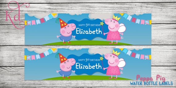 Es Peppa Pig Etiqueta De Botella De Agua Imprimible Etsy