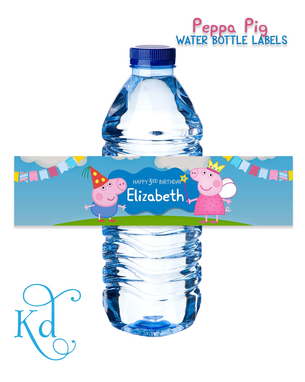 Es Peppa Pig Etiqueta De Botella De Agua Imprimible Etsy